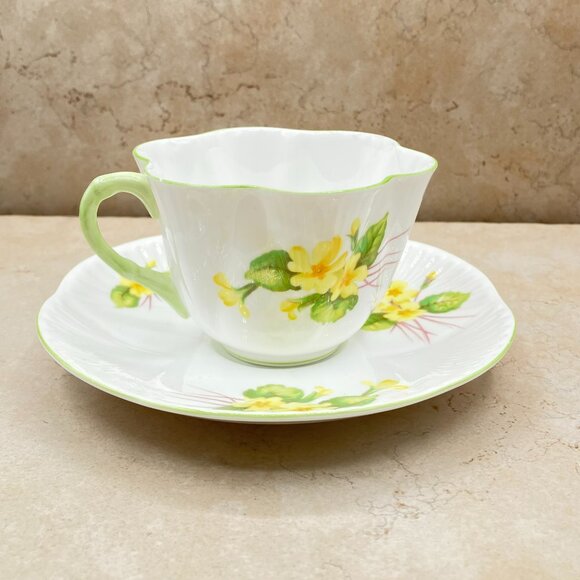 Vintage 1940-1966 Shelley England Primrose Fine Bone China Cup and Saucer - Picture 1 of 11